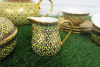 Lot of The East India Company Royal Bone China Benjarong 18ct Gold Hand Painted Crockery to Include: 1 x Tea Pot, 6 x Cups, 6 x Saucers, 1 x Milk Jug & 1 x Sugar Pot with Lid. - 4