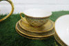 Lot of The East India Company Royal Bone China Benjarong 18ct Gold Hand Painted Crockery to Include: 1 x Tea Pot, 6 x Cups, 6 x Saucers, 1 x Milk Jug & 1 x Sugar Pot with Lid. - 5
