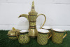 Lot of The East India Company Royal Bone China Benjarong 18ct Gold Hand Painted Crockery to Include: 1 x Tall Coffee Pot, 3 x Cups, 1 x Milk Jug & 1 x Sugar Pot with Lid.
