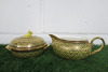 Lot of The East India Company Royal Bone China Benjarong 18ct Gold Hand Painted Crockery to Include: 1 x Sauce Boat & 1 x Dish with Lid.