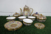 Lot of The East India Company Royal Bone China Benjarong 18ct Gold Hand Painted Crockery to Include: 1 x Coffee Pot, 3 x Sugar Pots with Lids, 1 x Sugar Pot without Lid, 3 x Cups & 3 x Saucers & 2 x Coasters.
