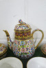 Lot of The East India Company Royal Bone China Benjarong 18ct Gold Hand Painted Crockery to Include: 1 x Coffee Pot, 3 x Sugar Pots with Lids, 1 x Sugar Pot without Lid, 3 x Cups & 3 x Saucers & 2 x Coasters. - 2