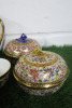 Lot of The East India Company Royal Bone China Benjarong 18ct Gold Hand Painted Crockery to Include: 1 x Coffee Pot, 3 x Sugar Pots with Lids, 1 x Sugar Pot without Lid, 3 x Cups & 3 x Saucers & 2 x Coasters. - 3