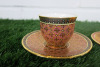 Lot of The East India Company Royal Bone China Benjarong 18ct Gold Hand Painted Crockery to Include: 2 x Assorted Cups & 2 x Assorted Saucers. - 2
