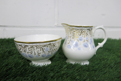 Lot of Royal Bone China Hand Painted Crockery to Include: 1 x Tea Cup & 1 x Milk Jug.