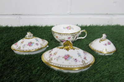 Lot of Royal Bone China Hand Painted Crockery to Include: 1 x Tea Cup & 3 x Assorted Lids.