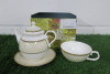 Halcon Days Hand Painted China Set to Include: 1 x Tea Pot, 1 x Tea Cup & 1 x Saucers, in Original Box.
