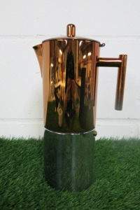 KitchenCraft Bronze & Chrome Tall Coffee Pot, with Built in Strainer.