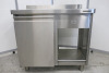 Xenex Stainless Steel Double Sink Counter with 1 x Door & 1 x Open Storage. Size H96 x W95 x D60cm.