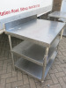 Stainless Steel Prep Table with 2 Shelf Under & Part Splash Back, Size H85 x W90 x D65cm. - 2