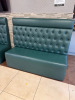 7 x Dark Green Faux Leather Button Back Banquet Seats. Size 120 x 160 x 57cm. - 8