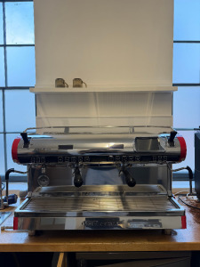 Nuova Simonelli Aurelia Wave Red & Chrome 2 Group Commercial Coffee Machine.