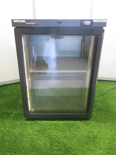 Gamko Single Door Display Back Bar Chiller, Model LG3/150LG, with 1 Shelf. Size H83 x W60 x D55cm.