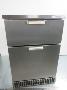Weald Refrigeration, 2 Draw Stainless Steel Bar Fridge, Model CR40D. Size H60 x W40 x D50cm.