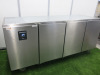 Precision 3 Door Stainless Steel Mobile Undercounter Fridge, Model MCU311. Size H85 x W135 x 67cm. - 2