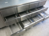 Precision 12 Draw Stainless Steel Mobile Prep Top Fridge, Model MCU411. Size H85 x W225 x 67cm. - 3