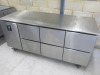 Precision 6 Draw Stainless Steel Mobile Prep Top Fridge, Model MCU311. Size H85 x W180 x 67cm. - 2
