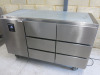 Precision 6 Draw Stainless Steel Mobile Undercounter Fridge, Model MCU211. Size H85 x W135 x 67cm.