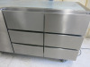 Precision 6 Draw Stainless Steel Mobile Undercounter Fridge, Model MCU211. Size H85 x W135 x 67cm. - 2