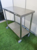 Stainless Steel Mobile Prep Table with Shelf Under. Size H90 x W95 x D47cm. - 3