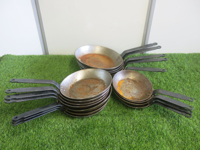 16 x de Buyer, Made in France, Heavy Duty Frying Pans to Include: 5 x 11", 7 x 9.5" & 4 x 8".