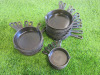 24 x Genware Cast Iron Pans to Include: 18 x 6" & 6 x 4".