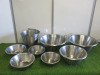 14 x Stainless Steel Pieces to Include: 3 x Colanders, 6 x Small Bowls, 1 x Ice Bucket & 4 x Large Bowls.