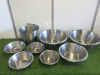 14 x Stainless Steel Pieces to Include: 3 x Colanders, 6 x Small Bowls, 1 x Ice Bucket & 4 x Large Bowls. - 2