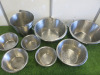 14 x Stainless Steel Pieces to Include: 3 x Colanders, 6 x Small Bowls, 1 x Ice Bucket & 4 x Large Bowls. - 3