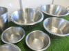 14 x Stainless Steel Pieces to Include: 3 x Colanders, 6 x Small Bowls, 1 x Ice Bucket & 4 x Large Bowls. - 4