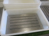 8 x White 60 x 40cm Tubs with 4 x Stainless Steel Perforated Inserts. - 3