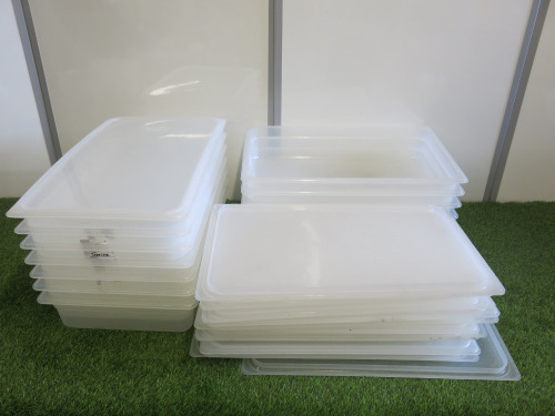 14 x Cambro 14PP Translucent 12L Containers with 15 x Lids.