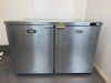 Foster Double Door 2 Shelf Stainless Steel Fridge, Model HR360. Size H82 x W122 x D75cm.