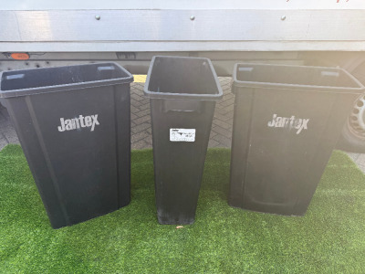 3 x Jantex Slim Black 80L Bins.