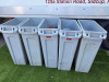 5 x Rubbermaid SlimJim Container Gray 87L Bins.