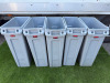 5 x Rubbermaid SlimJim Container Gray 87L Bins.