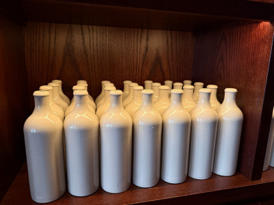 136 x MKM, 0.75cl, Beige Display Bottle/Vases.