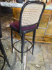 5 x Dark Purple & Black Bentwood Framed High Stools with Rattan Style Back. NOTE: 1 x back damaged. - 4