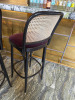 5 x Dark Purple & Black Bentwood Framed High Stools with Rattan Style Back. - 3