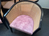 17 x Newlife Made in Italy Black Framed Dusty Pink Fabric Chairs with Wicker Backs. NOTE: condition as viewed. - 3