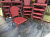 17 x Cafe Outdoor Aluminium PE Rattan Bistro Stacking Chairs in Red & White. - 2