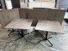 7 x Tempo Folding Outdoor Dining Tables in Grey Oak Effect. Size H70 x 80 x 80cm.