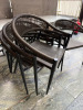 4 x Rope & Wicker, Black Aluminium Frame Outdoor Armchairs. H44cm. - 2