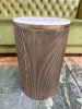 Brass Effect Marble Top Stool. Size H56 x Dia 34cm.