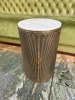Brass Effect Marble Top Stool. Size H56 x Dia 34cm. - 3