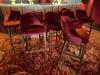 9 x Red Velvet Style High Chairs/Bar Stools on Wooden Frame. - 2