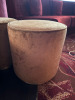 6 x Gold Velvet Style Lounge Stools with Brass Trim. - 2