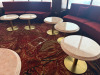 17 x Soho Style Faux Marble Lounge Tables on Brass Style Base to Include: 2 x Oval Twin Base (Size H48 x 120 x 60cm), 2 x Round Medium (Size 48 x Dia80cm) & 13 x Round Small (Size H48 x Dia 60cm). - 2