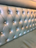 7 x Dark Green Faux Leather Button Back Banquet Seats. Size 120 x 160 x 57cm. - 2
