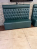 7 x Dark Green Faux Leather Button Back Banquet Seats. Size 120 x 160 x 57cm. - 3
